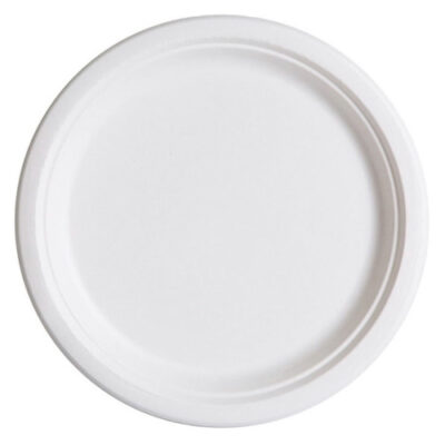 Eco Products Sugarcane White Round Plate 7 in EP-P011