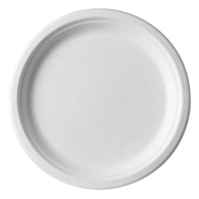 Eco Products Sugarcane White Round Plate 9 in EP-P013