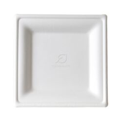 Eco Products Sugarcane White Square Plate 6 in EP-P021