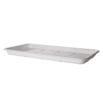 Eco Products Sugarcane White Tray 14.75 in x 8.25 in x 1 in EP-MP25S
