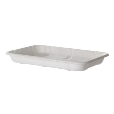 Eco Products Sugarcane White Tray 8.5 in x 6 in x 1 in EP-MP2D