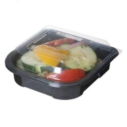 Eco Products rPET Black Lid Container 12.5 oz 6 in x 6 in x 1.5 in EP-PTOR6