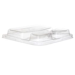Eco Products rPET Clear Dome Lid for Square 3 Compartment Container 9 in EP-SCS93LIDR