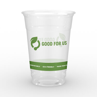 Good For Us Custom Printed Compostable PLA Plastic Cup 12 oz
