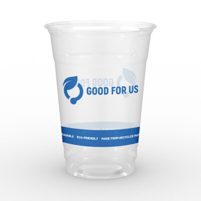 Good For Us Custom Printed Recycled PET Plastic Cup 20 oz