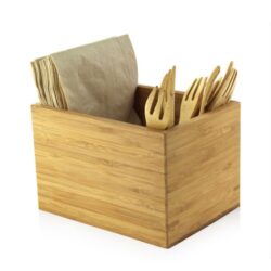 PacknWood Bamboo Cutlery Napkin Holder 6.3 in x 4.7 in x 4.1 in 210BMH2
