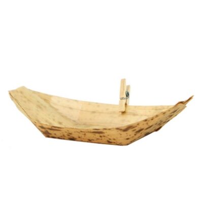 PacknWood Bamboo Leaf Boat 1.5 oz 3.7 in x 2.1 in x 0.6 in 210BJQ9