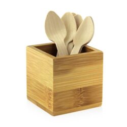 PacknWood Bamboo Mini Cutlery Holder 2.5 in x 2.5 in x 2.5 in 210BMH1