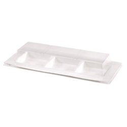PacknWood Clear Dome Lid for 3 Compartment Plate 10.2 in x 4.3 in 210APULTAP