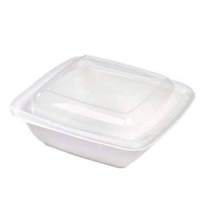 PacknWood Clear Dome Lid for Square Salad Bowl 25 oz 210APULSCB1000L