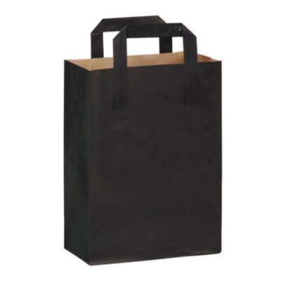 PacknWood Paper Black Bag Handle 6.85 in x 3.7 in x 8.9 in 210MCABN