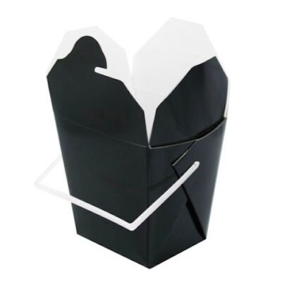 PacknWood Paper Black Take Out Box Handle 16 oz 3.75 in x 1.75 in x 3.5 in 210ASPAIL17N