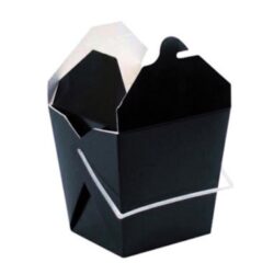 PacknWood Paper Black Take Out Box Handle 26 oz 4 in x 3.6 in x 4 in 210ASPAIL26N