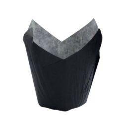 PacknWood Paper Black Tulip Baking Case 1.25 oz 1.1 in 210CPST1N