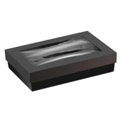 PacknWood Paper Black Window Lid Bakeable Kray Box 50 oz 9 in x 6 in x 2 in 210KRAYBAK225
