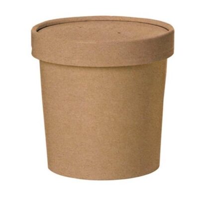 PacknWood Paper Kraft Lid Soup Cup 12 oz 3.5 in 210SOUPCOK12