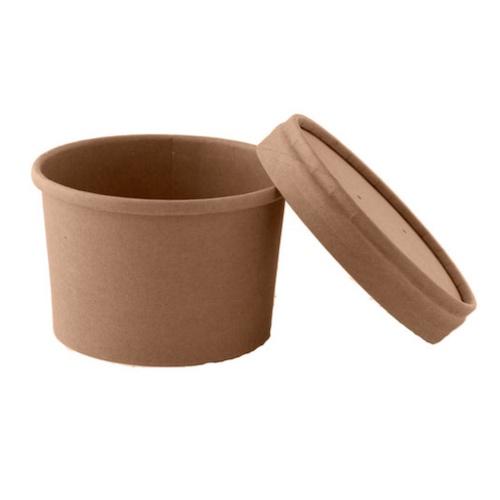 PacknWood Paper Kraft Lid Soup Cup - 8 oz - 3.8 - 210SOUPCOK8 - 500/Case -  US Supply House