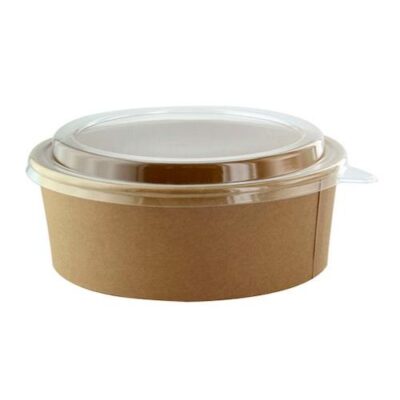 PacknWood Paper Kraft PET Lid Salad Bucket 38 oz 7.2 in 210PC1100K