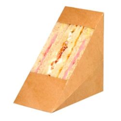 PacknWood Paper Kraft Triple Wedge Sandwich Box 4.8 in x 2.8 in x 4.8 in 209KCK7212