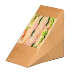 PacknWood Paper Kraft Triple Wedge Sandwich Box 4.8 in x 3.2 in x 4.8 in 209KCK8512