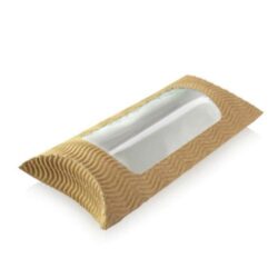 PacknWood Paper Kraft Window Pillow Box 7.2 in x 4.5 in x 1.75 in 210PLW1K
