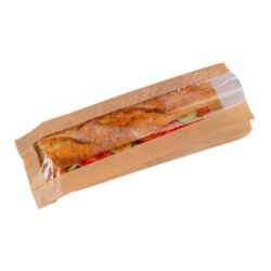 PacknWood Paper Kraft Window Sandwich Bag 3.9 in x 1.6 in x 13.8 in 210SANDB34F