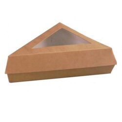 PacknWood Paper Kraft Window Slice Box 12 oz 6.6 in x 6.6 in x 5.1 in 209PATTRIBR