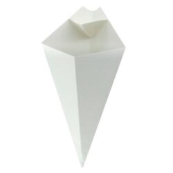 PacknWood Paper White Sauce Compartment Cone 14 oz 210CONFR3WH