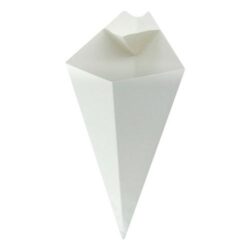 PacknWood Paper White Sauce Compartment Cone 8 oz 210CONFR2WH