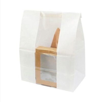 PacknWood Paper White Window Bag 7.1 in x 4.3 in x 10.4 in 210SOS13BLF