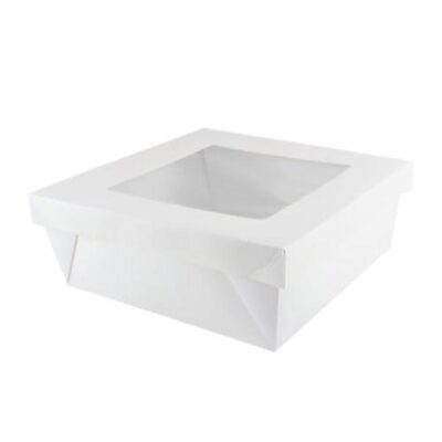 PacknWood Paper White Window Lid Kray Box 118 oz 7.9 in x 7.9 in x 3.2 in 210KRAYWH208