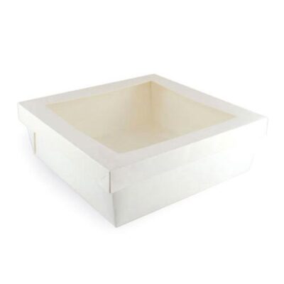 PacknWood Paper White Window Lid Kray Box 132 oz 8.7 in x 8.7 in x 3.2 in 210KRAYWH228
