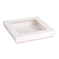 PacknWood Paper White Window Lid Kray Box 34 oz 7.3 in x 7.3 in x 1.6 in 210KRAYWH194