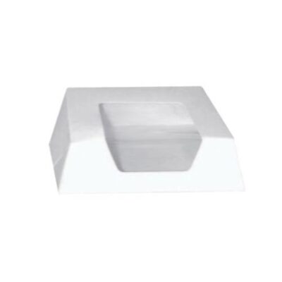PacknWood Paper White Window Pastry Box 5.5 in x 5.5 in x 1.6 in 209PAT140