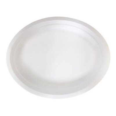 PacknWood Sugarcane Oval Plate 12.2 in x 9.4 in 210APUO24