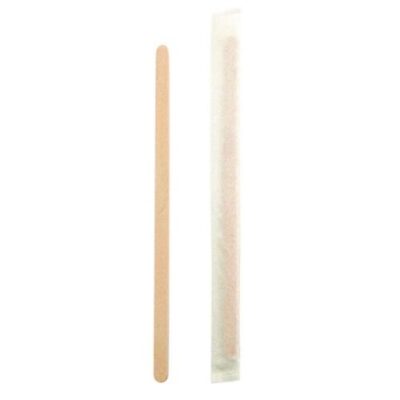 PacknWood Wood Coffee Stirrer Wrapped 5.5 in 210SPATBE
