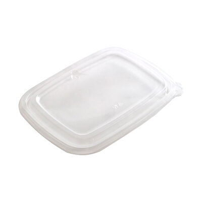 Sabert PP Clear Flat Lid for Laminated Rectangle Container 28 oz 51841D150