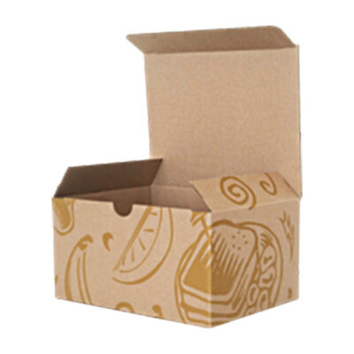 Sabert Paper Kraft Designed Lunch Box 8 in x 6 in 9608