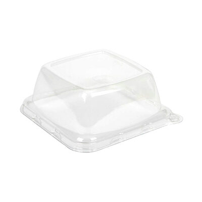 Sabert rPET Clear Dome Lid for Square Sandwich Container 5.15 in 530606D300