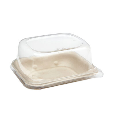 Sabert rPET Clear Dome Lid for Wedge Sandwich Container 5.5 in x 4.5 in 534555D