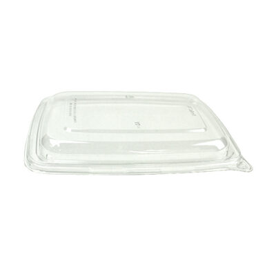 Sabert rPET Clear Flat Lid for Rectangle Container 9 in x 6 in 51601F300PCR