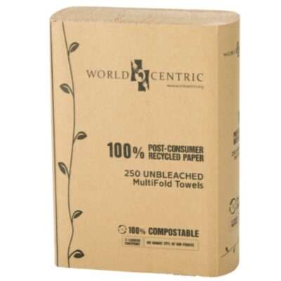 World Centric Eco Multi fold Towel 1 Ply 9 in x 9 in TW-PA-MF