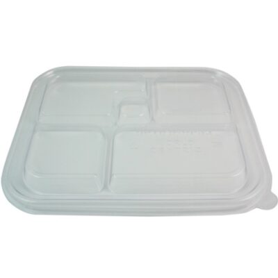 World Centric PLA Clear Flat Lid for Bento Tray 12 in x 9.5 in TRL-CS-BB