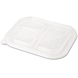 World Centric PLA LID Tray 3 Compartment 10 in x 7.5 in TRL-CS-10T