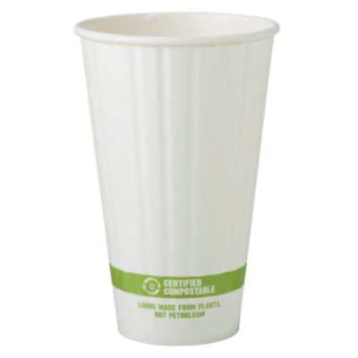 World Centric White Paper Double Wall Hot Cup 16 oz CU-PA-16D