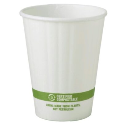 World Centric White Paper Double Wall Hot Cup 8 oz CU-PA-8D