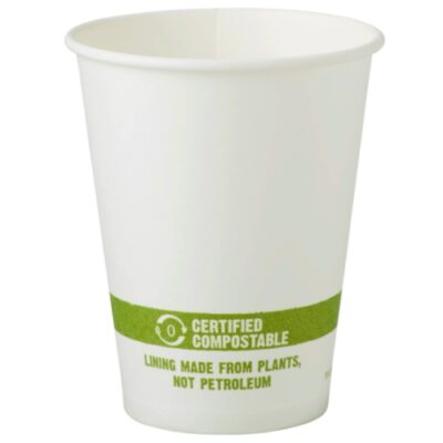 World Centric White Paper Hot Cup 8 oz CU-PA-8